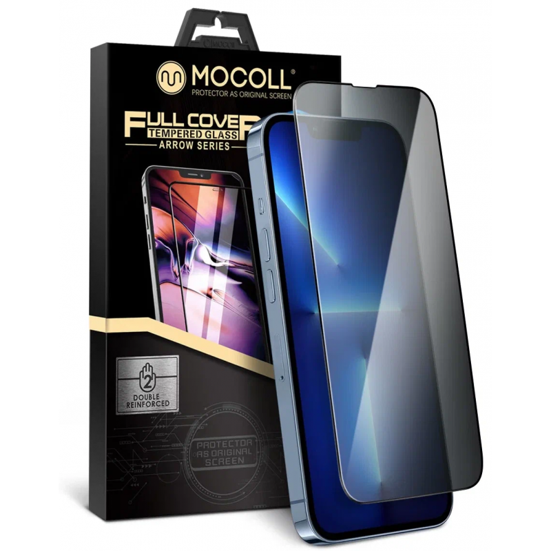 Защитное стекло MOCOLL полноразмерное 2.5D для iPhone 14Plus/13 Pro Max (серия Arrow) приватное
