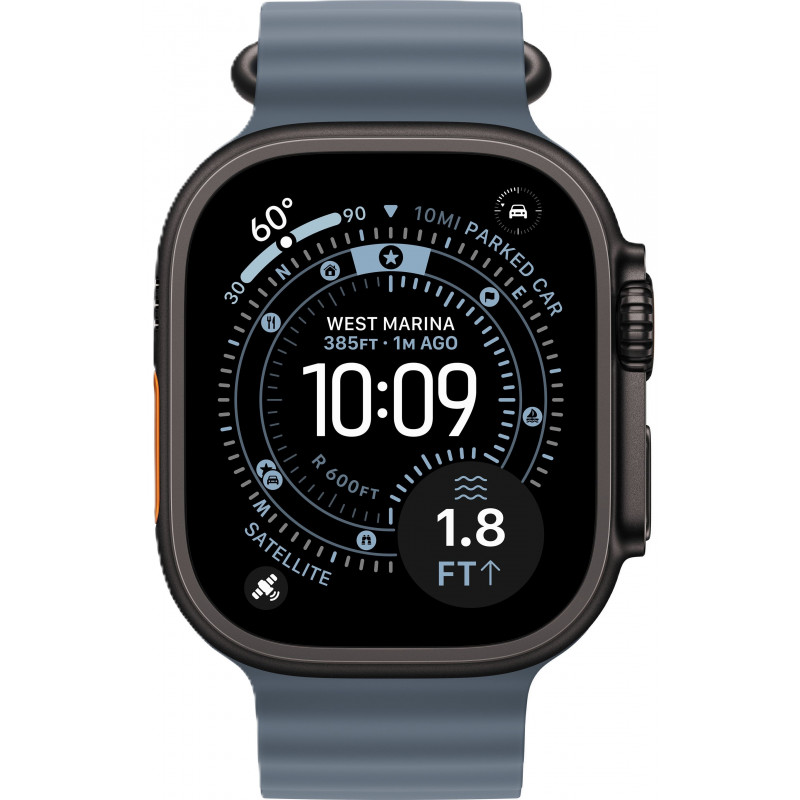 Apple Watch Ultra 3 49mm Ocean Band Anchor Blue / Black Titanium Case